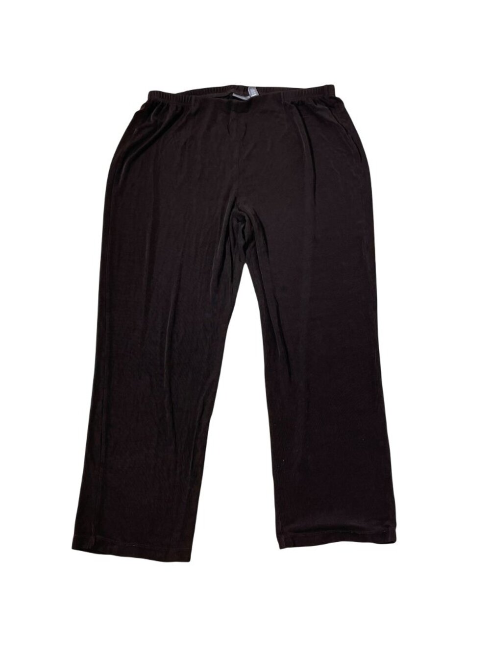 Chico's Travelers Liquid Knit Slinky Acetate Wide Leg Pull On Pants Sz XL SHORT